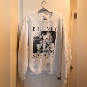 Britney Spears Official Graphic Crewneck Sweatshirt | White | Size XL